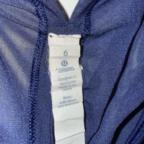 Lululemon Featherlight Singlet Mesh Stretch high neck Tank Hero Blue Size 6 - Picture 6 of 6